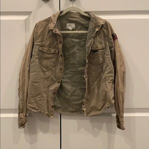 Green khaki army jacket
